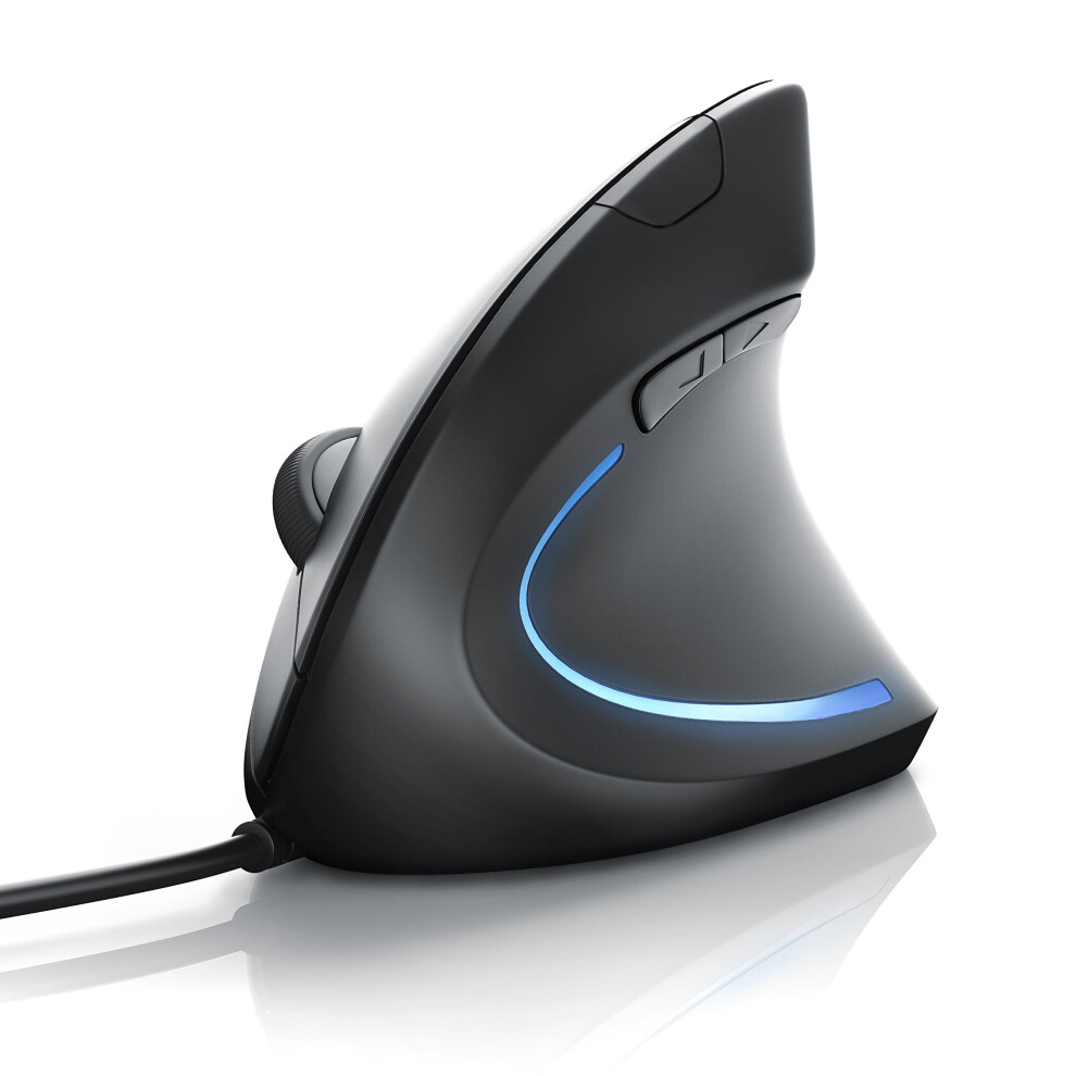 Csl - Vertical Ergonomic Usb Mouse - Wired Optical Mouse Tm137u - Mice With Ergonomic Design - 5 Buttons - 1600Dpi - Prevention Against Mouse Arm 8000002710930