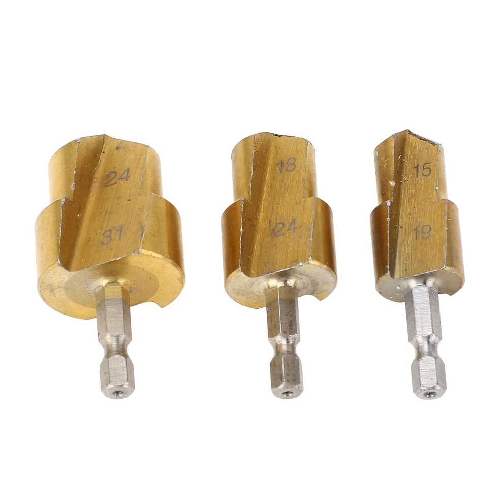 Ppr Pipe Reamer Drill Bit Kit 3Piece Carbon Steel Pvc Pipe Expander Hex Shank 19Mm 24Mm 31Mm 9119770986009