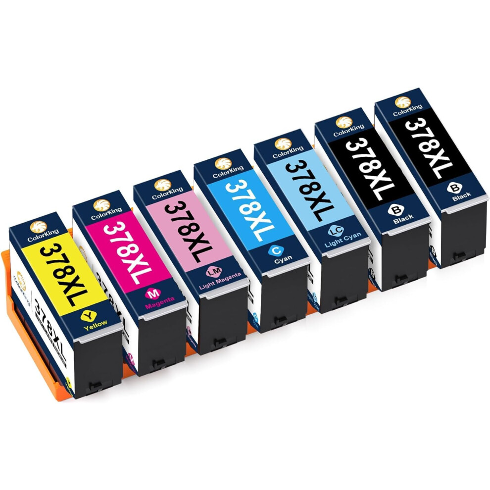 Colorking 378 378XL Compatible For Epson 378 Ink Cartridges For Epson Xp 8700 Printer Ink Cartridges Xp-8500 Xp-8505 Xp-8600 Xp-8605 (7 Packs) 8000002716741