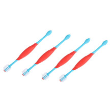 Pet Toothbrush 4Piece DoubleEnded Set For Small Dogs & Cats, Ergonomic Handle, Grade Plastic & TPE, Deep Cleaning