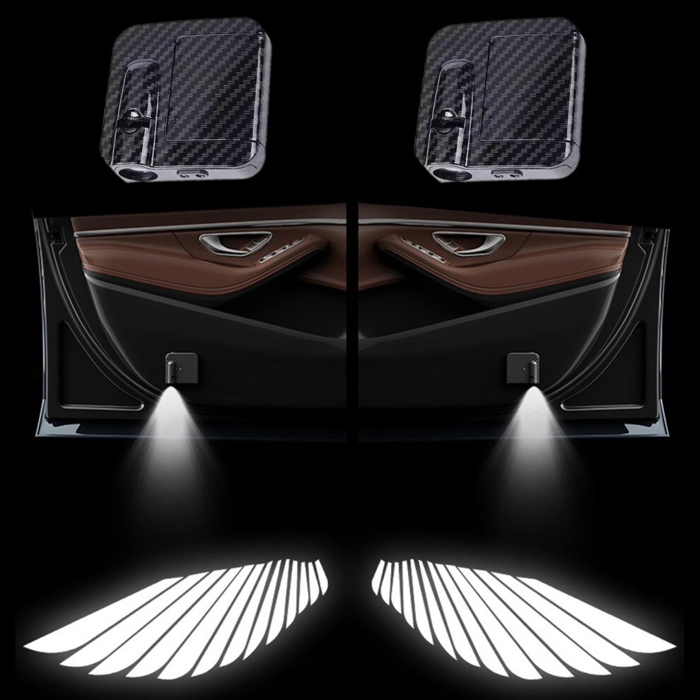 Car Door Projector With Angel Wings Led, Wireless Magnetic Sensor Welcome Courtesy Lamp Light 9365049288026
