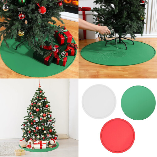 Festival White Green Christmas Tree Stand Mats Durable-Red 2