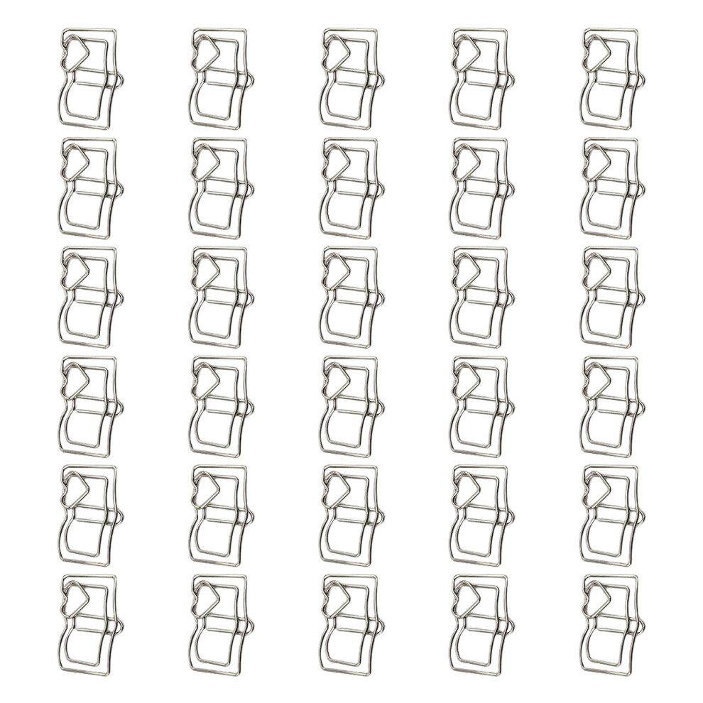 30Pcs Book Shape Paper Clip Metal Paper Clamp Bookmarks-Silver 7696001215920