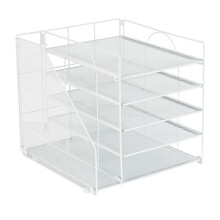 Metal Desk File Organiser 5-Tiered Letter Tray With-White