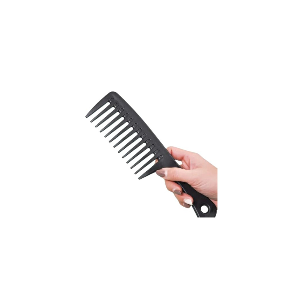 Wide Tooth Detangling Comb with Ergonomic Handle for Wet Curly and All Hair Types