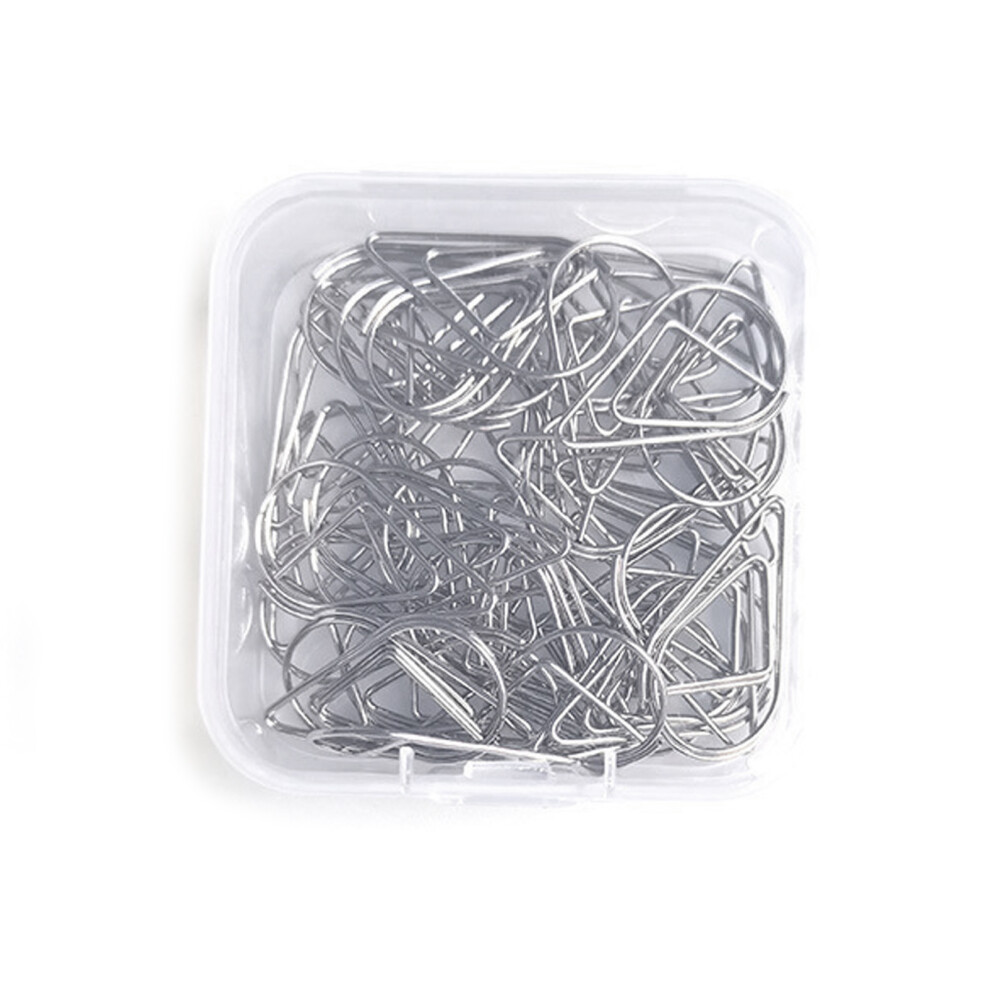 50 Pcs Teardrop Paper Clips Small Bookmarks Metal-Silver 7696001248652