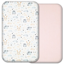 Next to Me Crib Sheets - 2pcs Baby Crib Sheets Set - 100% Organic Cotton to fit Bedside Cribs - Made in Europe ? 83 x 50 cm (83x50cm, Cute