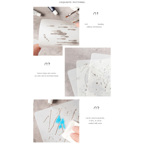 6 Pcs Ink Dots Stencils Drawing Templates Hollow-Heart ink dot 2