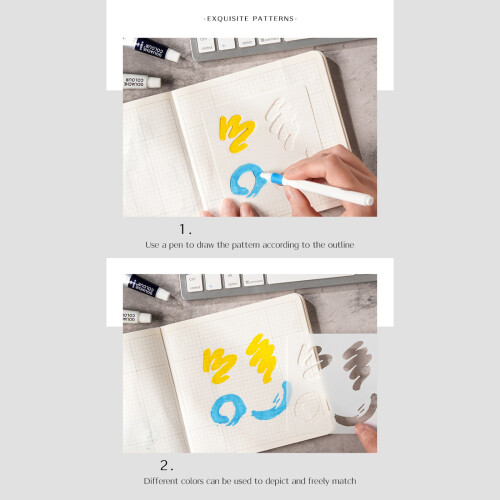 6 Pcs Ink Dots Stencils Drawing Templates Hollow-Heart ink dot 1
