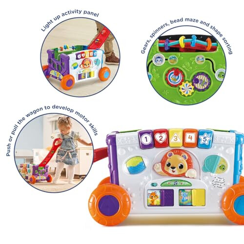 VTech VTech Baby Sort & Discover Activity Wagon, Pull Along Light-up Activity Panel with Manipulatives, Animals, Numbers & Colours, Interactive Toy, Gift 2