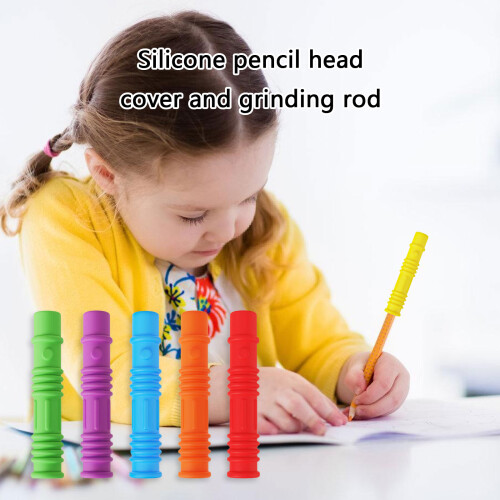 Silicone Pencil Covers Chewing-proof Pencil Tip-orange color 2