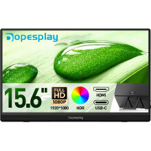 Dopesplay 2025 Newest 15.6" Portable Monitor for Laptop 1920x1080p FHD IPS USB-C HDMI Compatible Lightweight External Display for Gaming and Work with