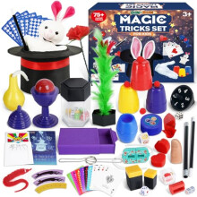 DINORUN Magic Tricks-Kids Magic Set with Magic Hat & Magic Wand & Instruction for Kids, Toys for 6 7 8 9 10 11 12 Year Old Boys Girls Gifts, 75+