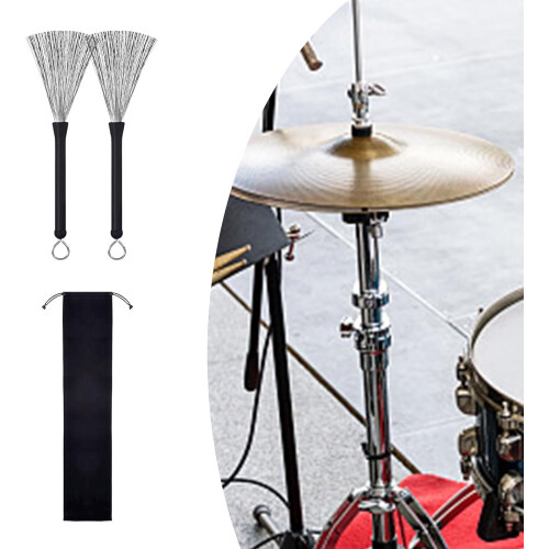 Drum Wire Brushes 1 Pair Wire Stick Brushes With Comfortable Handles Drum Cleaning Accessories 1