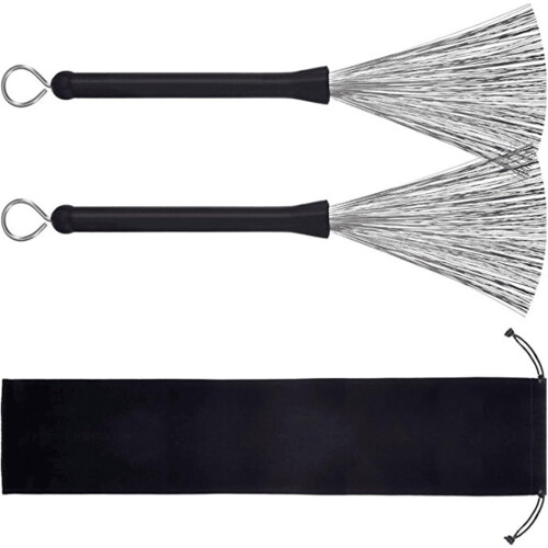 Drum Wire Brushes 1 Pair Wire Stick Brushes With Comfortable Handles Drum Cleaning Accessories 2