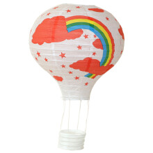 Lanterne pliante pour intérieur et extérieur, lanterne en papier suspendue en forme de montgolfière arc-en-ciel pour mariage, décoration de