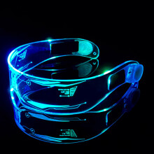 LED-bril met verlichting voor feestjes, futuristische cyberpunk zonnebril met 7 kleuren en 2 standen, dubbelzijdig bedienbare vizierbril voor cosplay