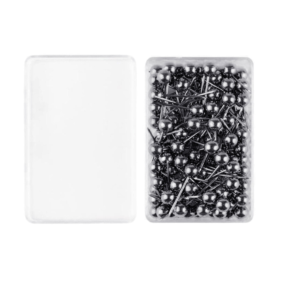 500 Pcs Round Head Push Pins Thumb Tacks Decorative-Black Gun 7696001245446