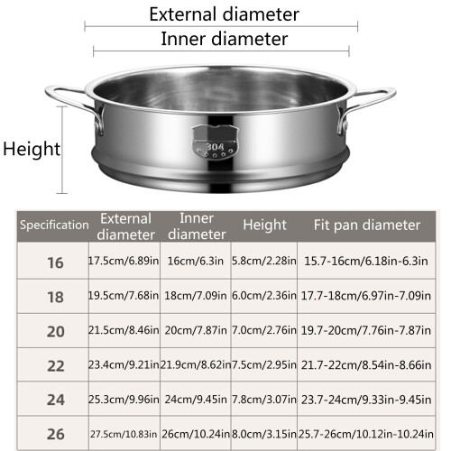Stainless Steel Steaming Rack with Handle Steamer-26cm with ear 2