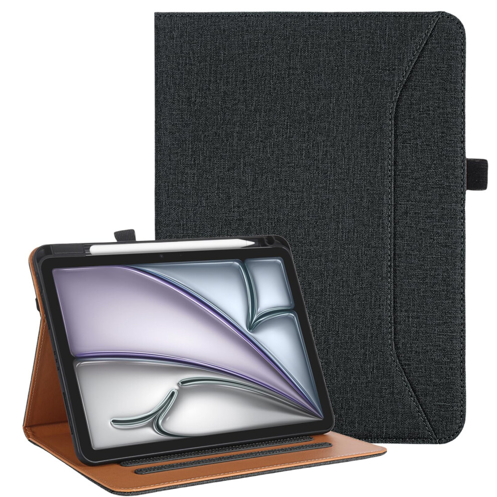 Vakarey For Ipad Air 11 Inch Case M2 2024/M3 2025,For Ipad Air 4Th/5Th Generation 10.9 Inch Case With Pencil Holder, Black 8000002719858