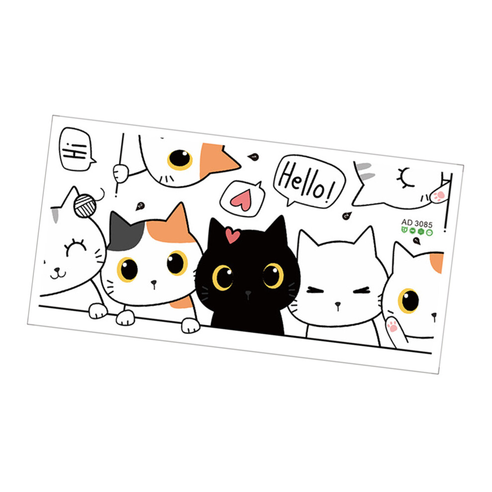 Funny Cartoon Cats Wall Art Removable PVC Decal For-AD3085