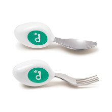 Doddl Cutlery Set - 2 Piece Spoon & Fork, 12 Months +, Toddler to Child Cutlery Set (Aqua)