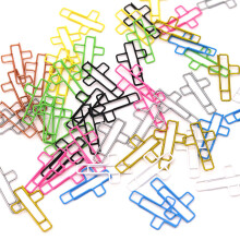 100Pcs Crucifix Paper Clip Metal Paper Clamp File Organiser Clip