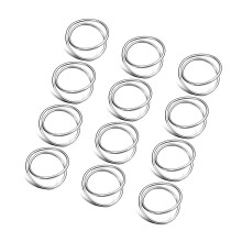 12 Stück elegante Doppelkreis-Serviettenringe, einfacher-Silber