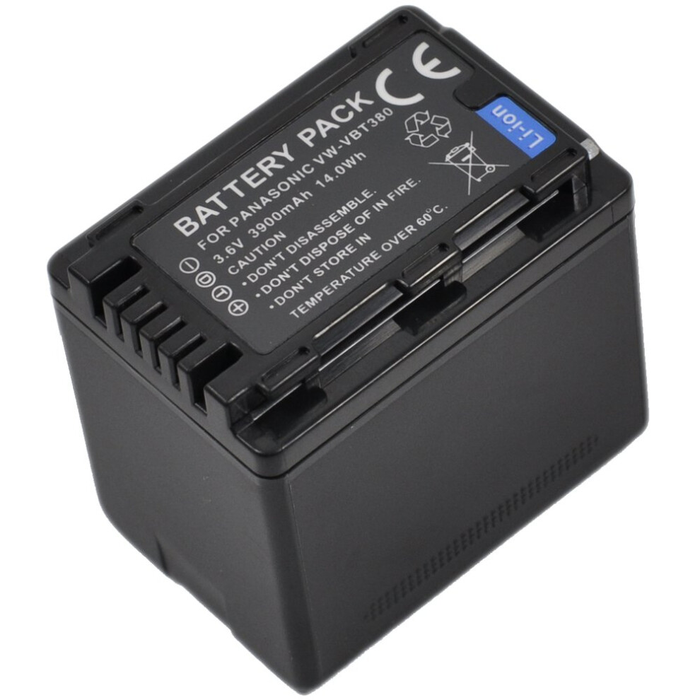 Compatible Vwvbt380 Battery Replacement For Panasonic Camcorder Models Vbt190 Vbt380 Hcv550 V700 Series (1X Battery) 9365049289498