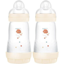 MAM Easy Start Anti-Colic Baby Bottles | 2 Pack (2 x 260ml) | Self-Sterilising Baby Milk Bottle | Medium Flow MAM Teat Size 2 | Newborn Essentials |