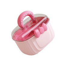 Dubbellaags plastic sieradendoosje, doorzichtige-S Roze
