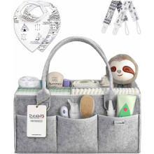Baby Nappy Caddy Organiser Set - Baby Shower Gifts, Newborn Essentials, New Baby Boy and Girl Gifts