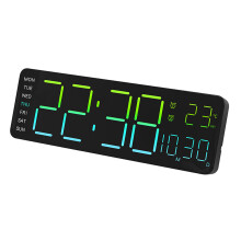 Automatisch dimmen LED-wandklok met datum- en