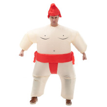 Fantasia engraçada de cosplay, macacão inflável de sumô com tecido impermeável e respirável, elástico nos punhos, tornozelos e decote,