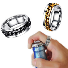 Slitesterk spinnerring for stresslindring, fidgetring med polert overflate, roterbart bånd i rustfritt stål, ripebestandig, hypoallergenisk mote