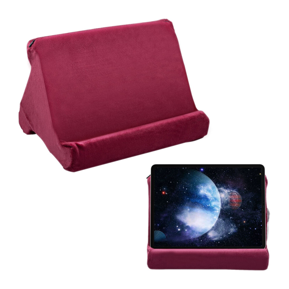 Mcbazel Tablet Pillow Stand For Ipad Cushion Stand, Soft Multi-Angle Phone Pillow Lap Stand Holder For Tablet/Ipad/E-Reader - Wine Dark/Red 8000002716345