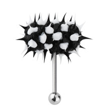 Vibrerende tongpiercing van chirurgisch staal met siliconen rubberen uiteinde, barbell piercing sieraad met micromassagefunctie, verbeterde motor