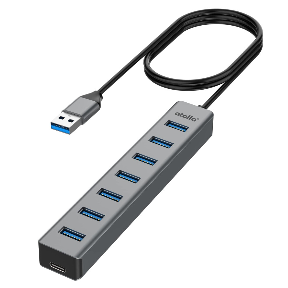 7-Port Usb Hub 3.0 With 3.3Ft Long Cable, Atolla Usb Extender Multiport Adapter With Aluminum Shell, Usb Hub For Pc Laptop Multi Usb 3.0 Port Devices 8000002716116