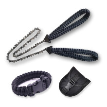Pocket Chainsaw for Survival Camping, Fast Cutting 65Mn Steel, 25in 33 Teeth with Nylon Pouch