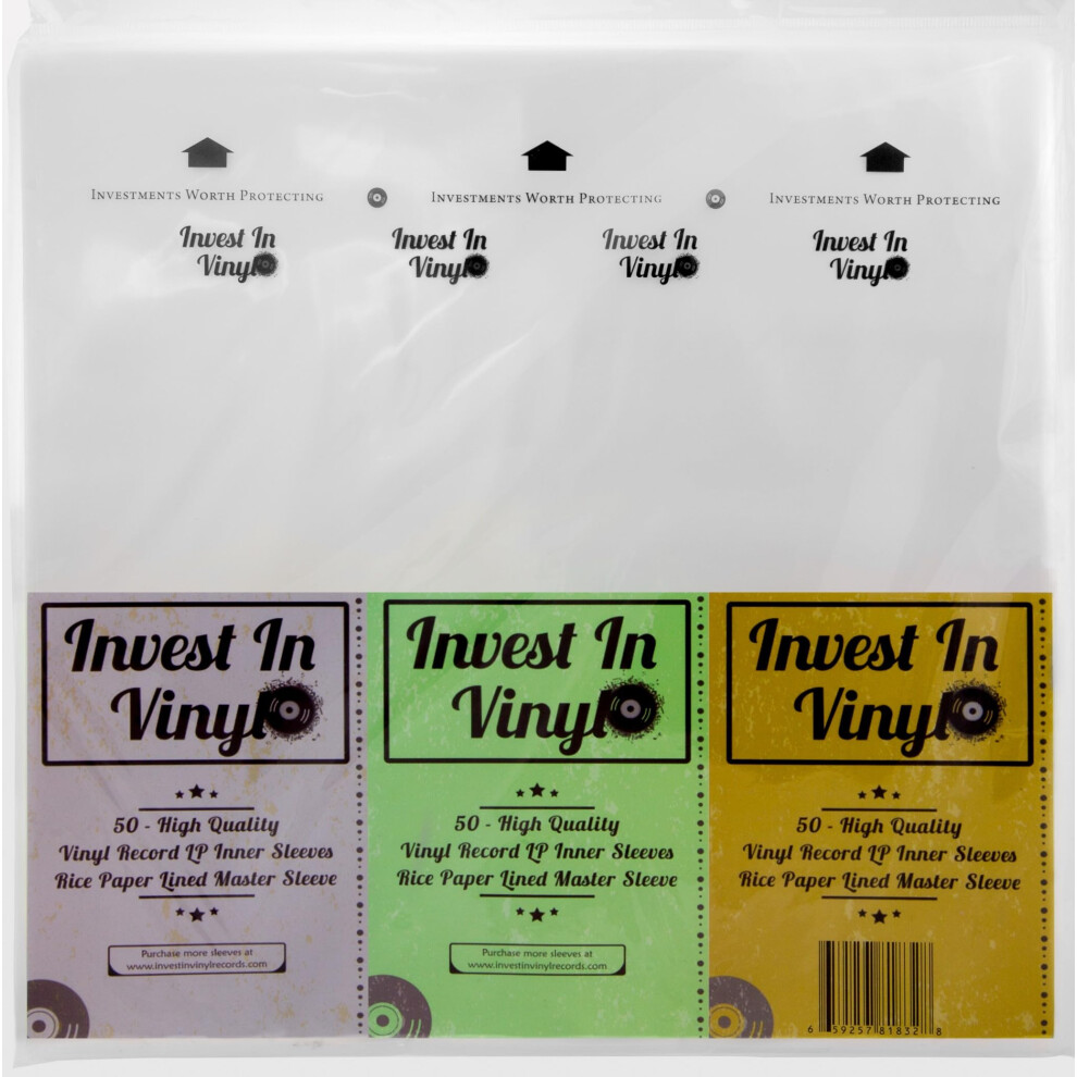 50 Master Sleeves Rice Paper Anti Static Lp Inner Sleeves Vinyl Record Sleeves Provide Your Lp Collection With The Proper Protection - Invest In Vinyl 8000002714877