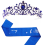 Tiara de princesa com pentes, faixa de cabeça brilhante em material requintado com strass AB, design chique e sofisticado para noivas e formaturas, 6