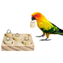 Reduziert Einsamkeit – Kreatives Holzpuzzle-Vogeltrainingsgerät aus Holz, kompakt für den Käfig, geeignet für Haustiere, die geistige Anregung