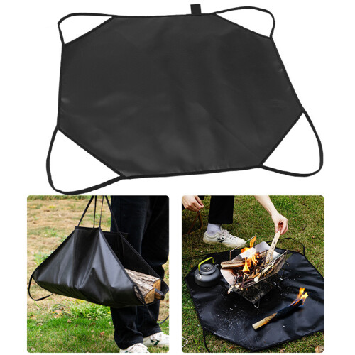 Heat Resistant Mat with Handle Foldable Fireproof Cloth-Black 1