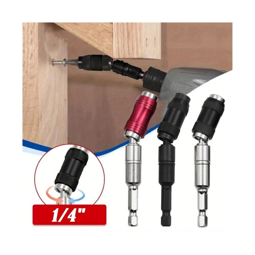 Drill Bit Holder 1 Piece Flexible Extension Bendable Quick Release 1/4 Inch Hex Ring Bit Holder 2