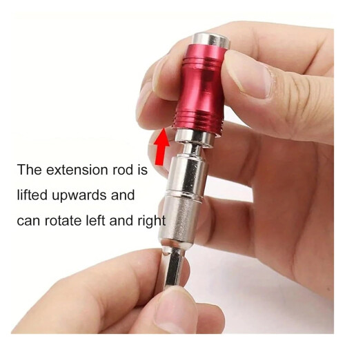 Drill Bit Holder 1 Piece Flexible Extension Bendable Quick Release 1/4 Inch Hex Ring Bit Holder 1