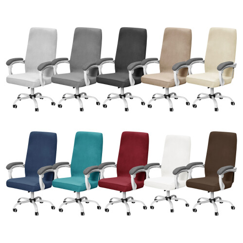 Elastics Silver Foxes Velvets Chair Slipcovers-Dark Gray 1