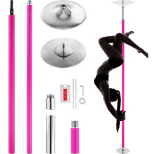 Barra de Dança Profissional - DUOKU - Kit de Barra Estática Rotativa - Aço Rosa 40 mm - Portátil - Removível