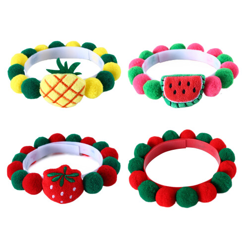 Collier à pompons réglable pour animaux de-Ananas de Noël S