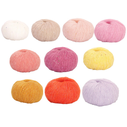 Fil à paillettes pour crochet, tricot, écharpe, pull, fil-2 1