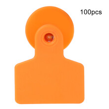 Livestock Identification Tags, Bright Modified PP Material Durable Copper Nail Waterproof Ear Tags for Farm Animal Management, 100Pcs